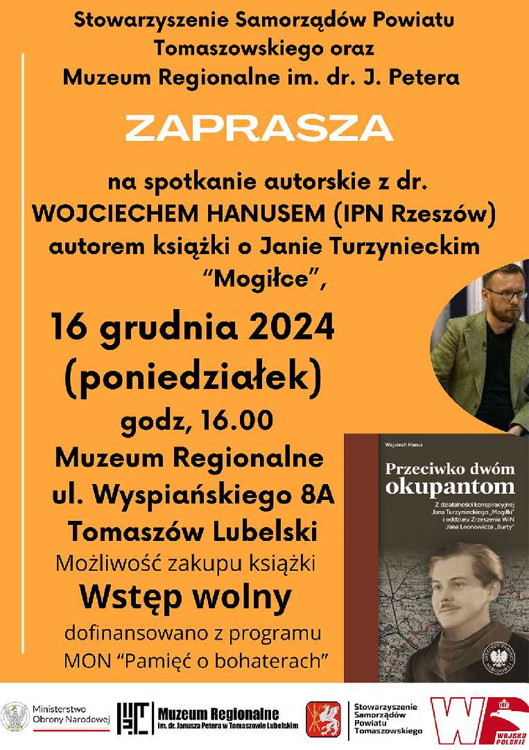 Spotkanie autorskie dr. Wojciecha Hanusa, które odbędzie się 16 grudnia w Muzeum Regionalnym